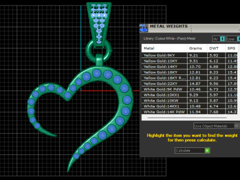 Heart shape gold pendant 3D Print Model