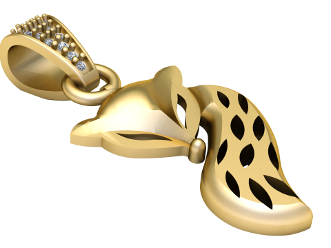 Fox gold pendant 3D Print Model