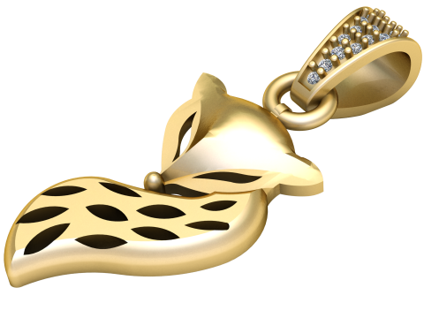 Fox gold pendant Modello di stampa 3D