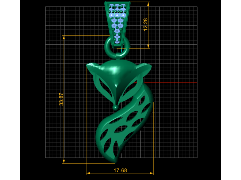 Fox gold pendant Modello di stampa 3D