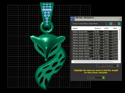 Fox gold pendant Modello di stampa 3D