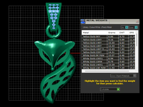 Fox gold pendant 3D Print Model