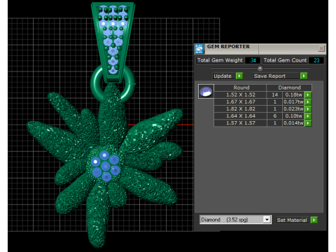 Gold flower pendant 3Dプリントモデル