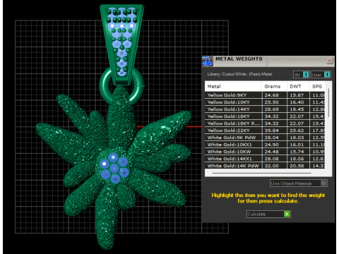Gold flower pendant 3D Print Model