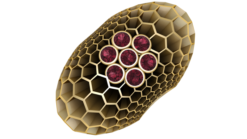 Honeycomb ring design pendant 3Dプリントモデル .c4d .max .obj .3ds .fbx .stl .blend
