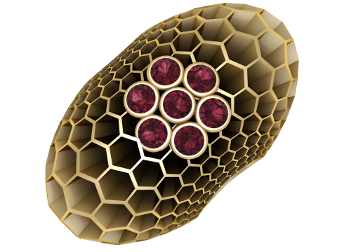 Honeycomb ring design pendant 3D Print Model
