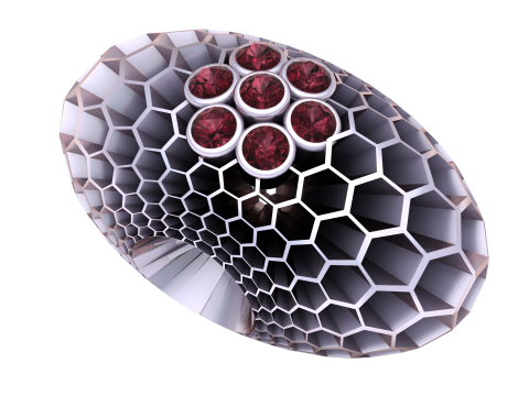 Honeycomb ring design pendant 3Dプリントモデル