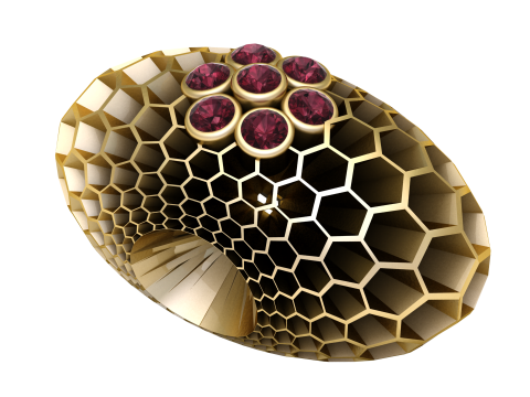 Honeycomb ring design pendant 3Dプリントモデル