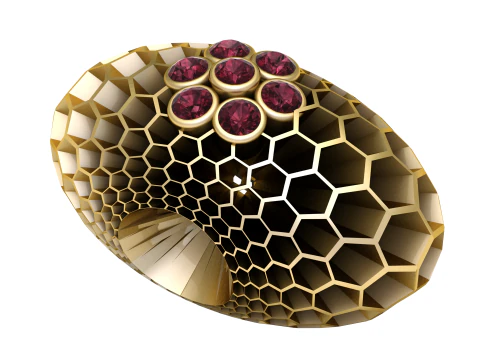 Honeycomb ring design pendant 3D Print Model