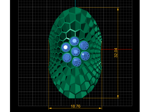 Honeycomb ring design pendant 3Dプリントモデル