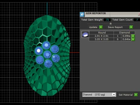 Honeycomb ring design pendant 3Dプリントモデル