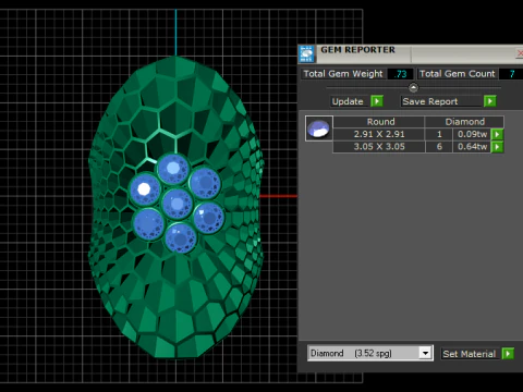 Honeycomb ring design pendant 3D Print Model