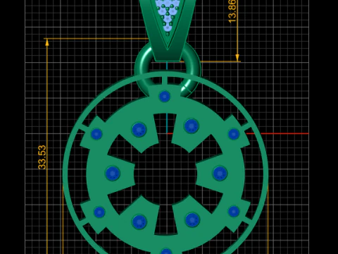 Liontin mekanis Model Cetak 3D