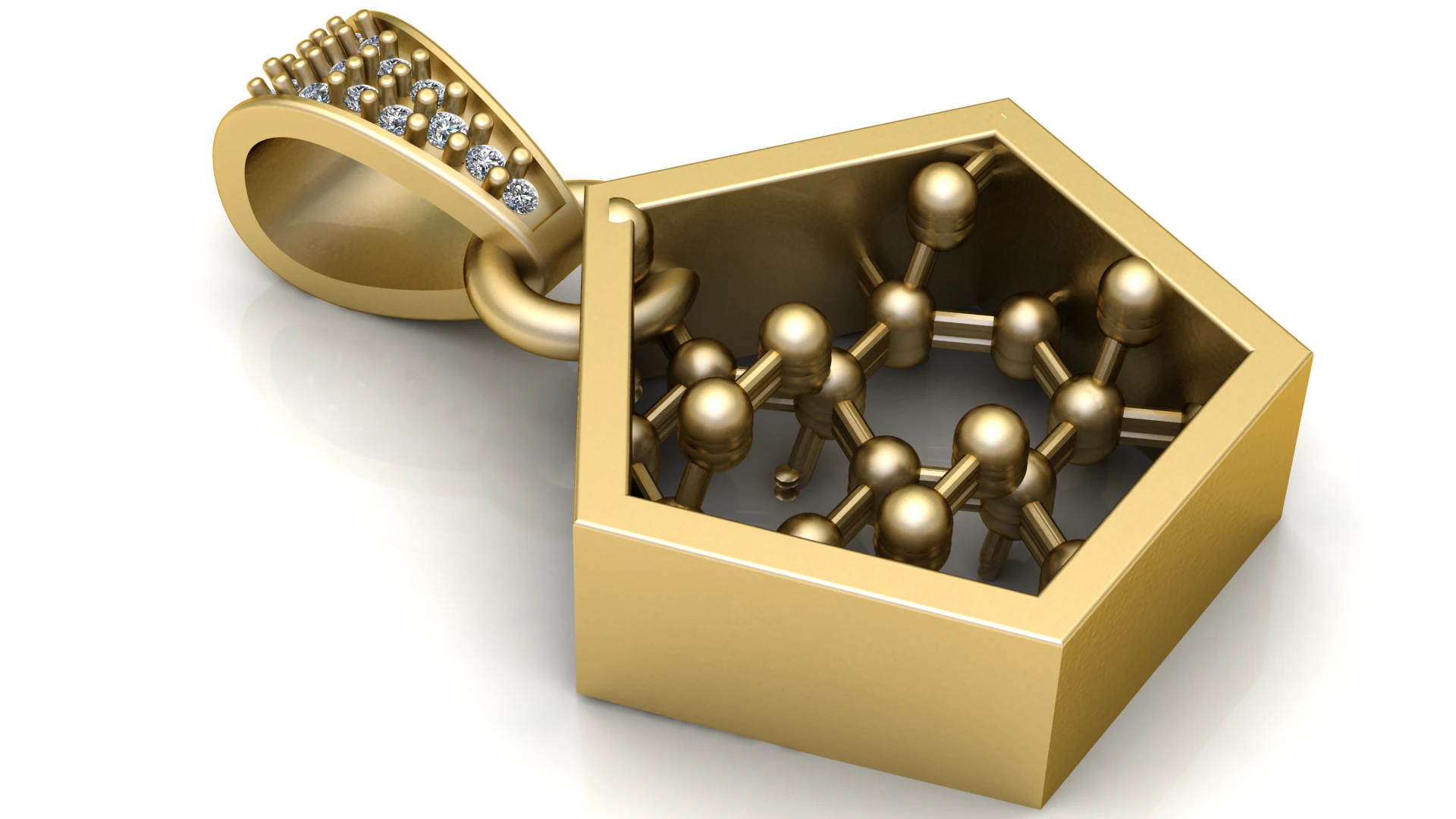 Molecular jewelry 3D Print Model .c4d .max .obj .3ds .fbx .stl .blend 