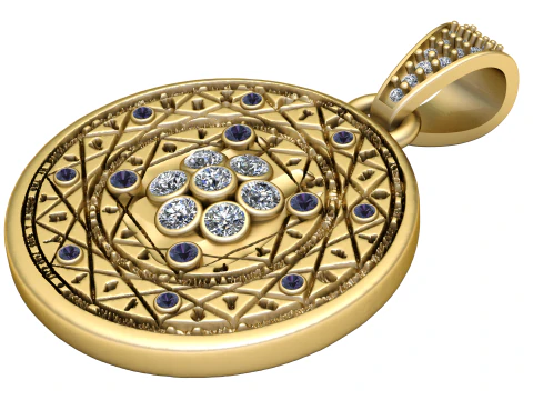 Gold Pendant 3D Print Model