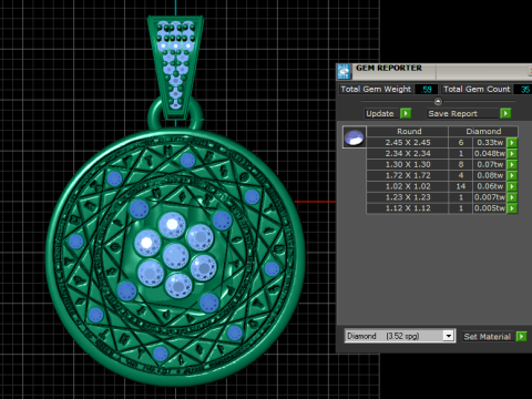 Gold Pendant 3Dプリントモデル