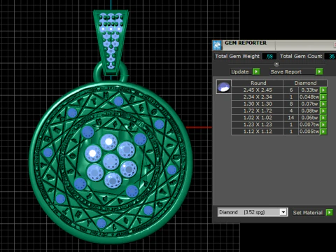 Gold Pendant 3D Print Model