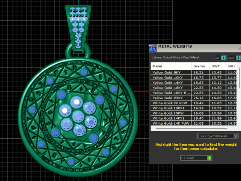 Gold Pendant 3D Print Model