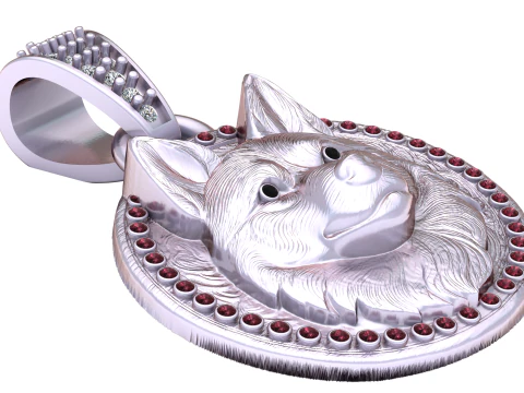 Wolf Pendant 3D Print Model