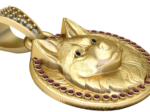 Wolf Pendant 3D Print Model