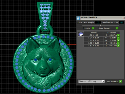 Wolf Pendant 3D Print Model