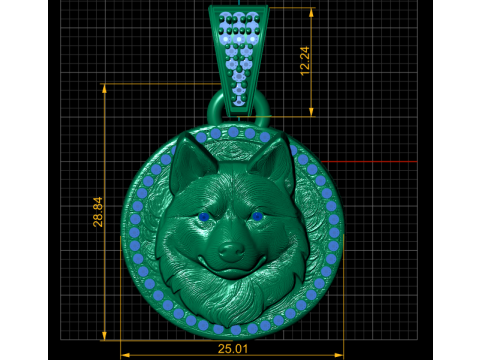 Wolf Pendant Modèles 3D en vedette