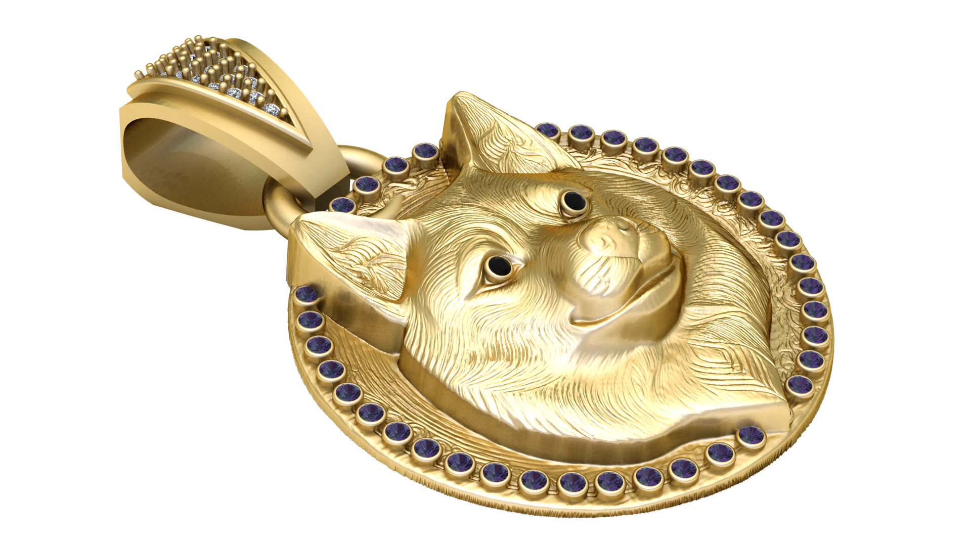 Dog Pendant 3D Print Model .c4d .max .obj .3ds .fbx .stl .blend