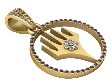 Modern Gold Pendant 3D Print Model