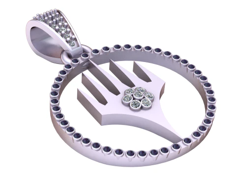 Modern Gold Pendant 3D Print Model