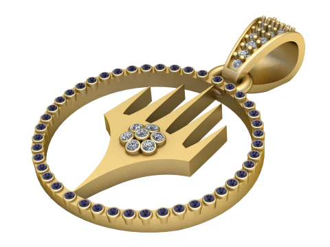 Modern Gold Pendant 3D Print Model