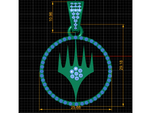 Modern Gold Pendant 3D Print Model