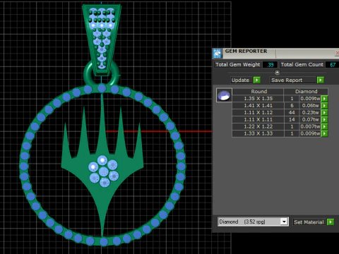 Modern Gold Pendant 3D Print Model