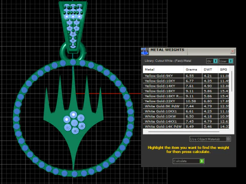 Modern Gold Pendant 3D Print Model