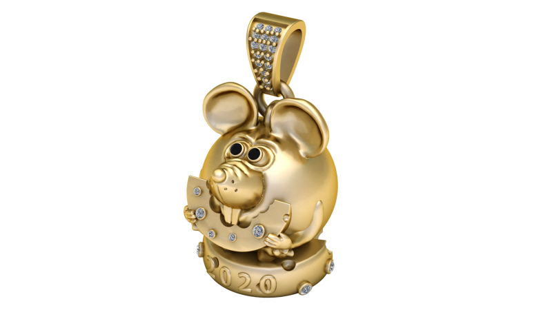 Mouse Pendant 3D 프린트 모델 .c4d .max .obj .3ds .fbx .stl .blend 