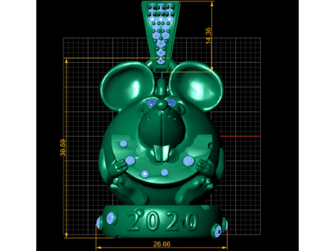 Ciondolo topo Modello di stampa 3D