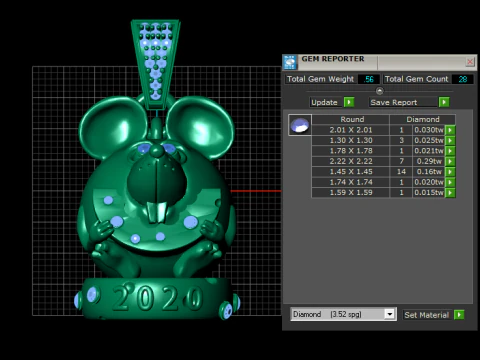 Ciondolo topo Modello di stampa 3D