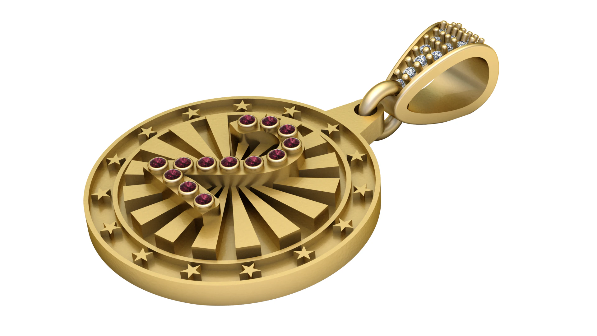 Initial Pendant 3D Print Model .c4d .max .obj .3ds .fbx .stl .blend 