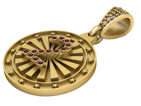 Initial Pendant Model do druku 3D