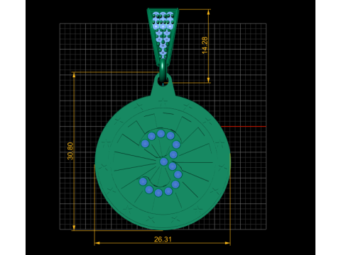 Initial Pendant Modelo de Impressão 3D