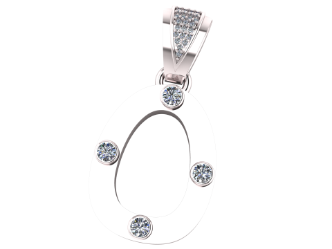 Oval pendant 3Dプリントモデル