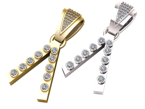 Podw&oacute;jny wisiorek z drążkiem Model do druku 3D