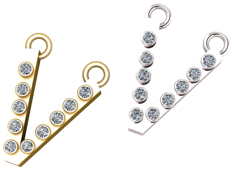 V shape pendant 3Dプリントモデル