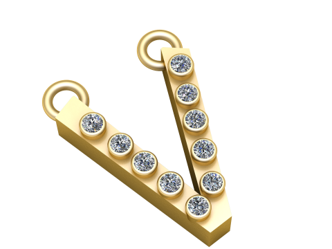 V shape pendant 3D 打印模型