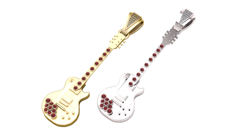 Guitar pendant Modelo de impresión 3D .c4d .max .obj .3ds .fbx .stl .blend