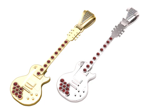 Pingente de guitarra Modelo de Impressão 3D