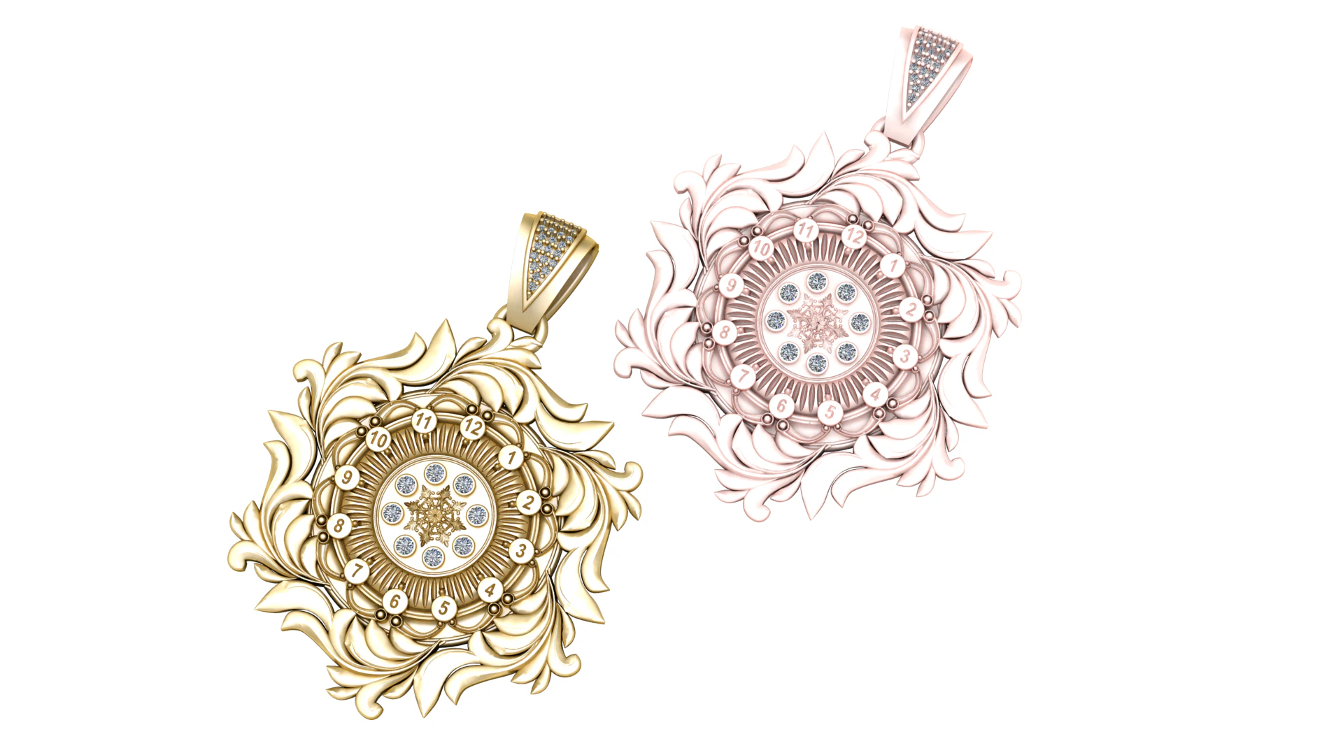 Floral pendant 3D Print Model .c4d .max .obj .3ds .fbx .stl .blend 