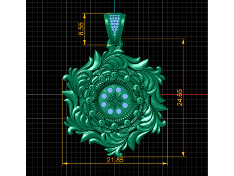 Floral pendant 3D Print Model