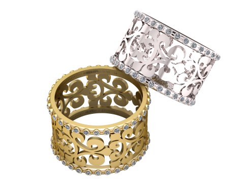 Filigree band ring 3D Print Model