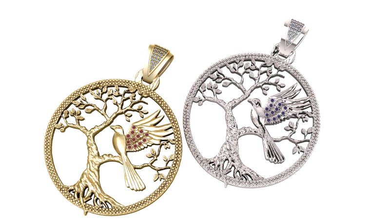 Tree of life pendant 3Dプリントモデル .c4d .max .obj .3ds .fbx .stl .blend