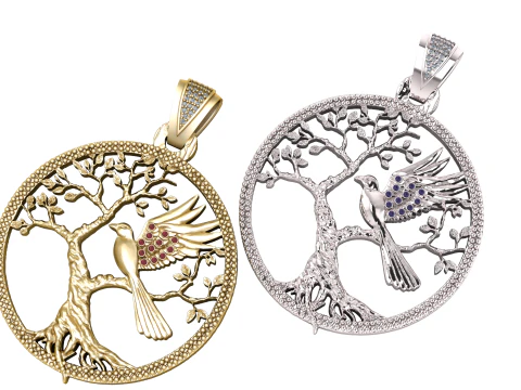 生命の樹ペンダント 3Dプリントモデル